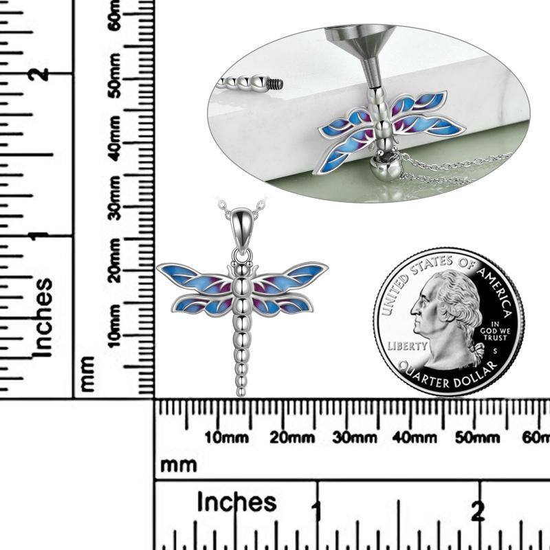 Sterling Silver Dragonfly Urn Necklace for Ashes-5