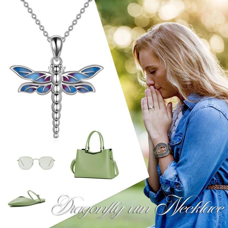 Sterling Silver Dragonfly Urn Necklace for Ashes-6
