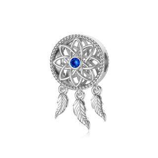 Sterling Silver Cubic Zirconia Dream Catcher Pendant Charms-50