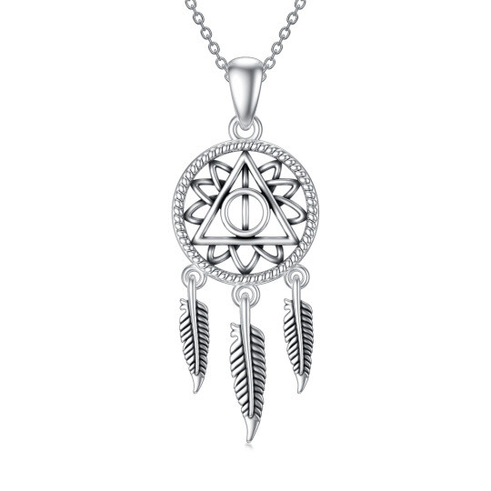 Sterling Silver Dream Catcher Pendant Necklace