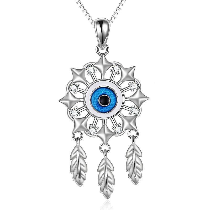 Sterling Silver Dream Catcher Pendant Necklace-10