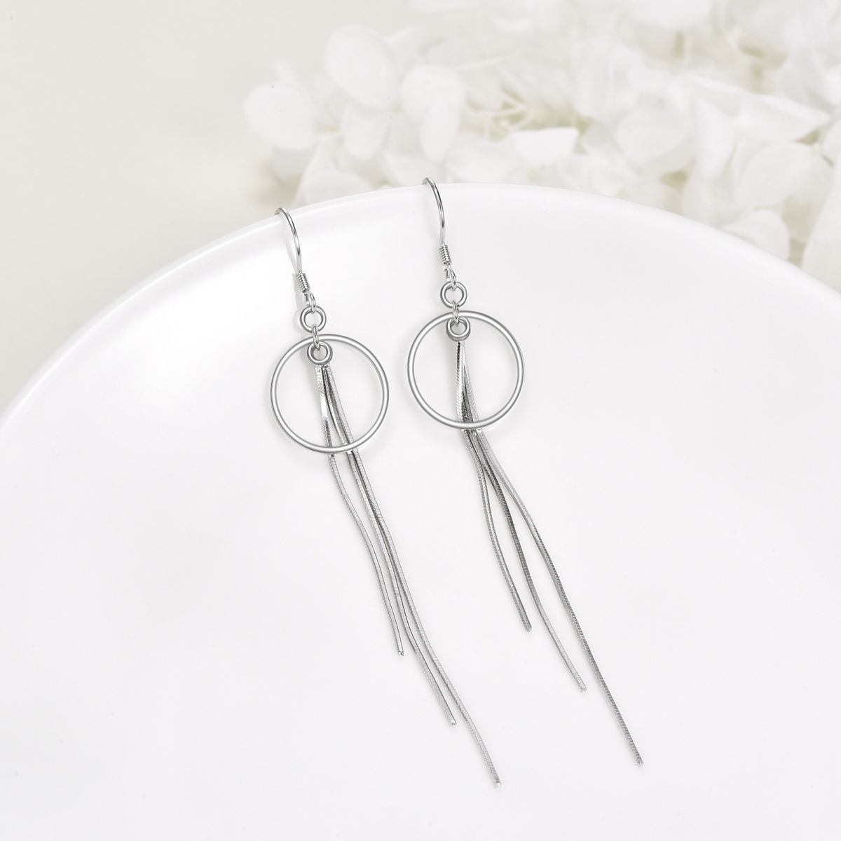 Sterling Silver Drop Earrings-3