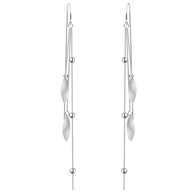 Boucles d'oreilles pendantes en argent sterling-1