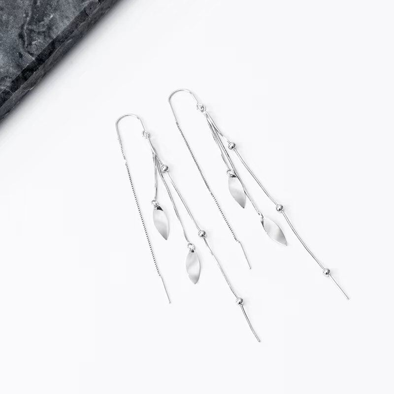 Boucles d'oreilles pendantes en argent sterling-3