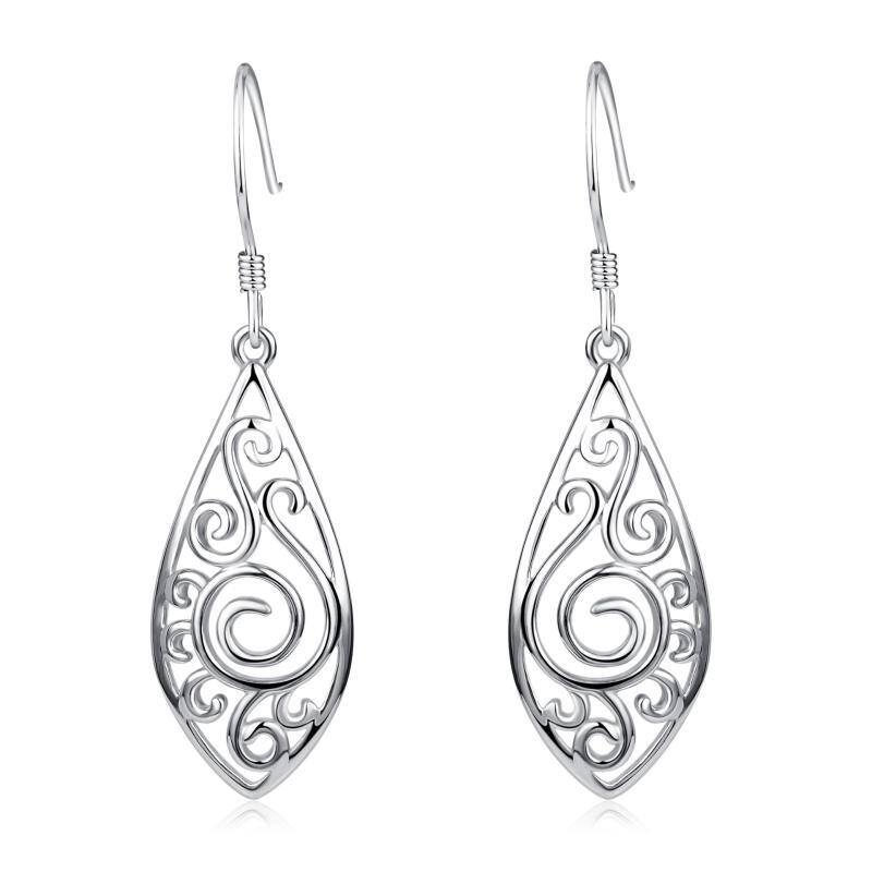 Sterling Silver Drop Earrings-1