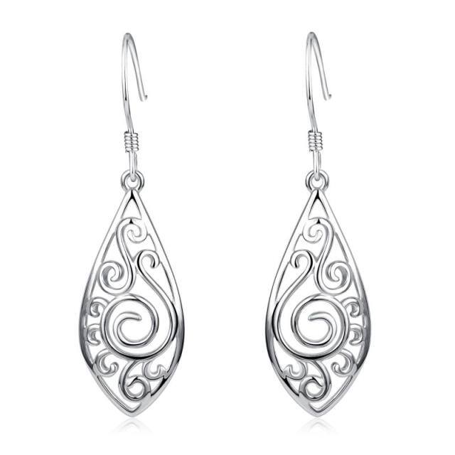 Sterling Silver Drop Earrings-1