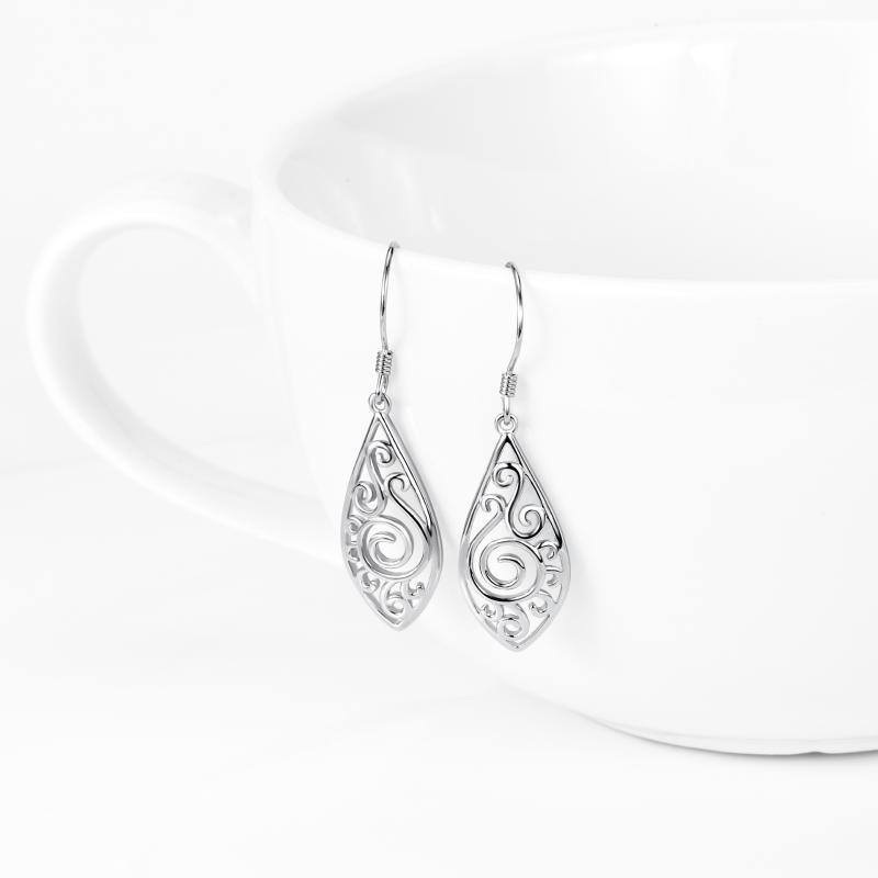 Pendants d'oreilles en argent sterling-3