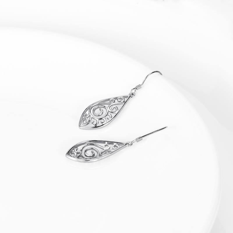 Pendants d'oreilles en argent sterling-4