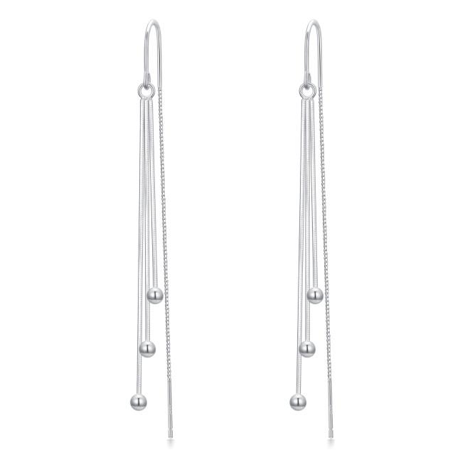 Sterling Silver Cubic Zirconia Drop Earrings-1