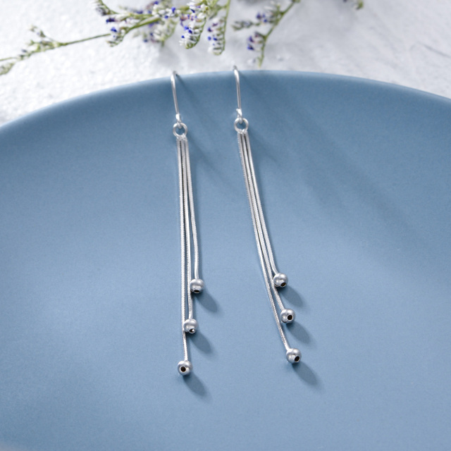 Orecchini pendenti in argento sterling con zirconi cubici-4