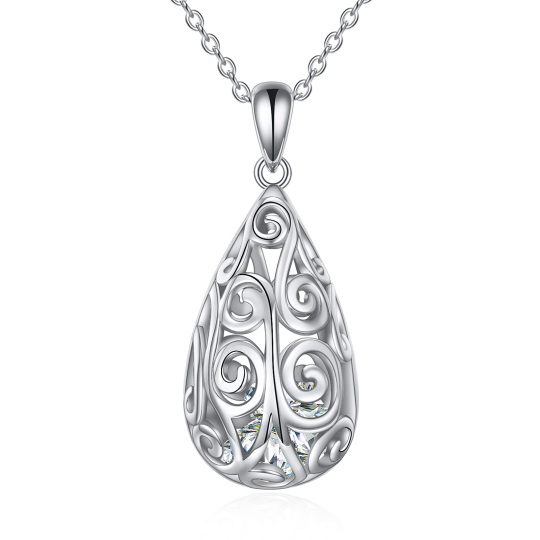 Sterling Silver Drop Shape Pendant Necklace