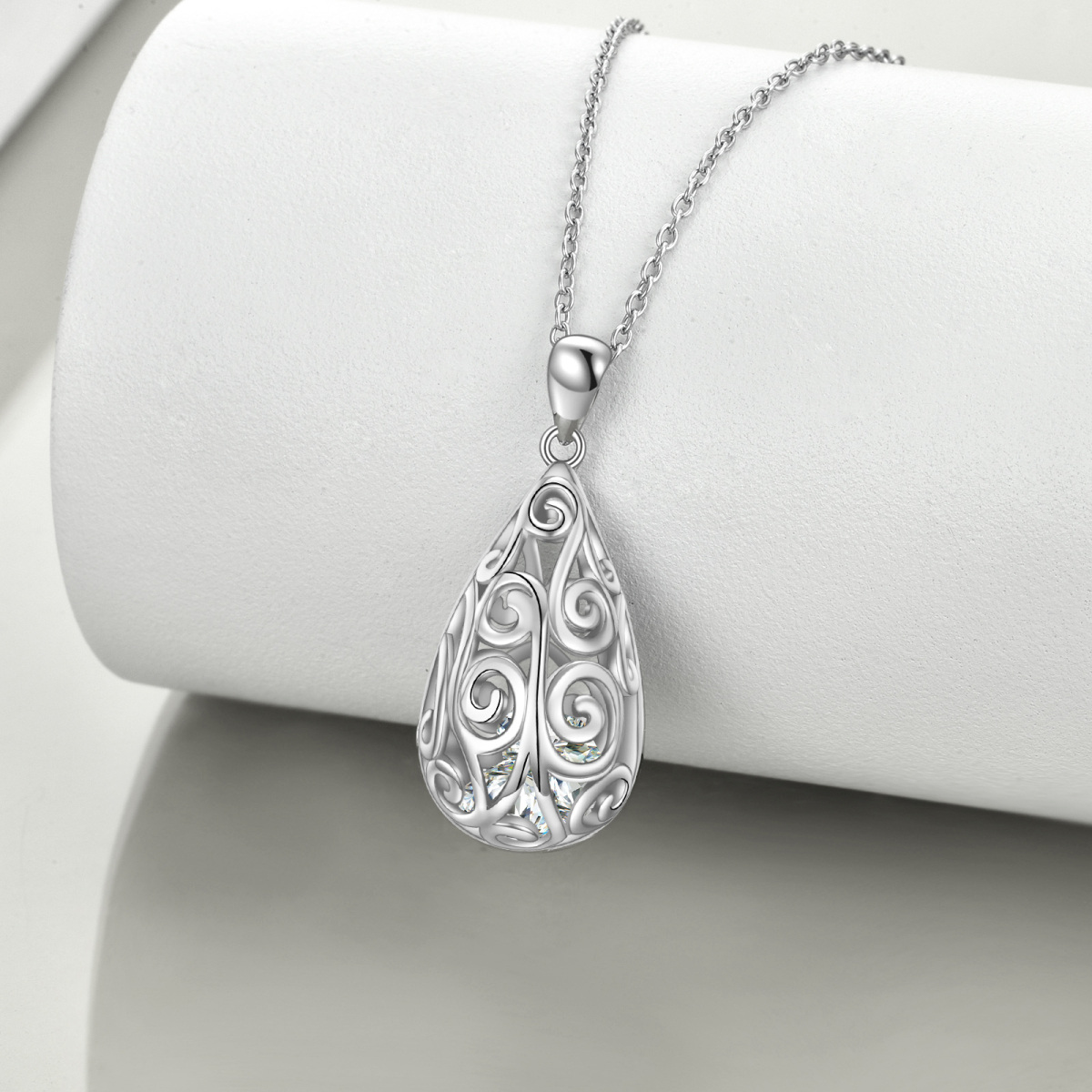 Collier en argent sterling avec pendentif en forme de goutte-2