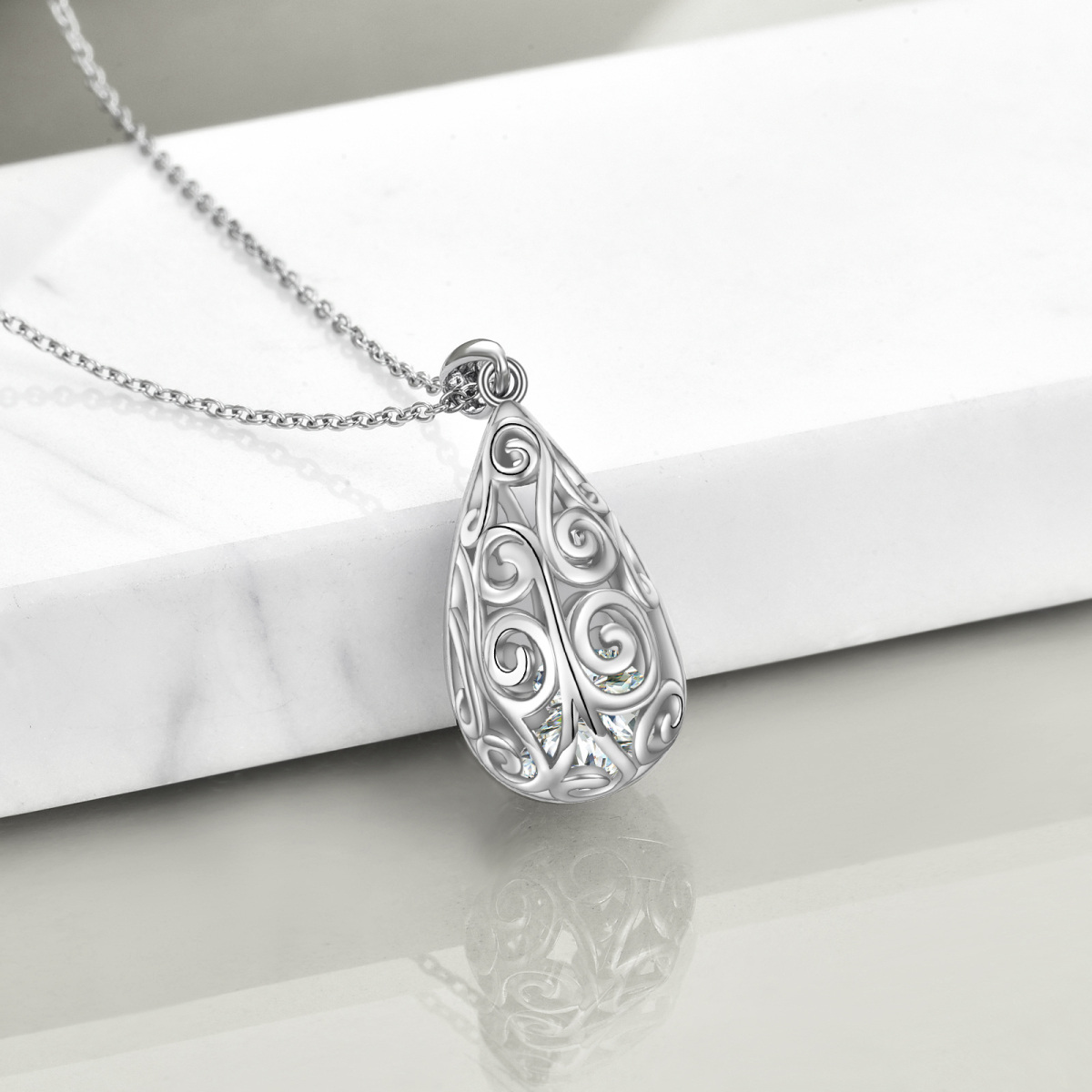 Collier en argent sterling avec pendentif en forme de goutte-3