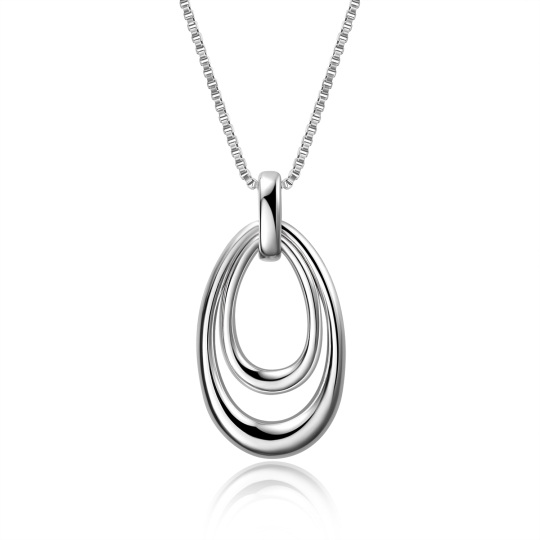 Sterling zilveren druppelvormige hanger ketting