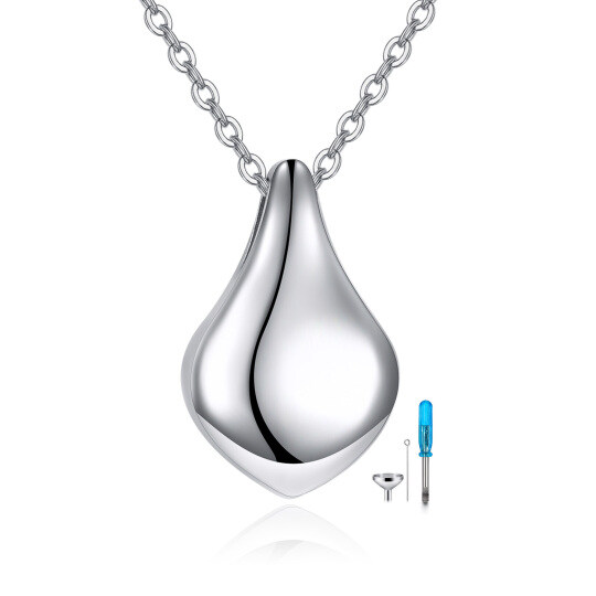 Collana con urna a forma di goccia in argento sterling per le ceneri