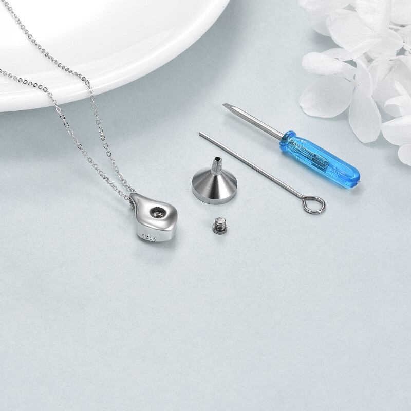 قلادة جرة رماد من الفضة الإسترلينية على شكل قطرة-5