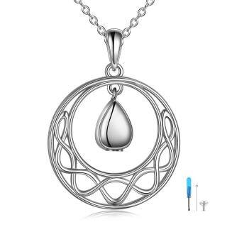 Sterling Silver Drop Shape Urn Necklace for Ashes-60