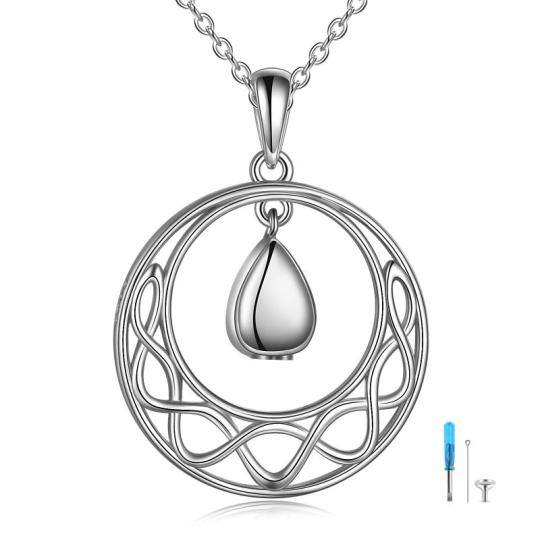 Collana con urna a forma di goccia in argento sterling per le ceneri