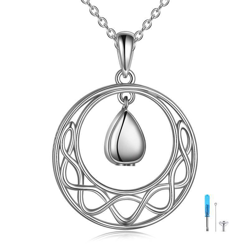 Sterling Silver Drop Shape Urn Necklace for Ashes-11