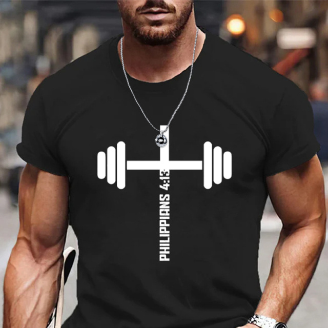 Sterling Silver Dumbbell Pendant Necklace for Men-6