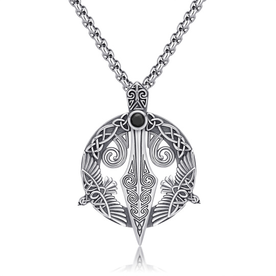 Collana con ciondolo a forma di aquila e nodo celtico in argento sterling