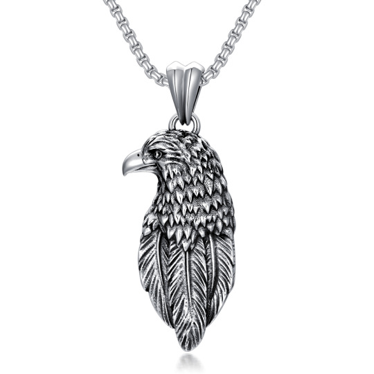 Collana con ciondolo a forma di aquila in argento sterling per uomo