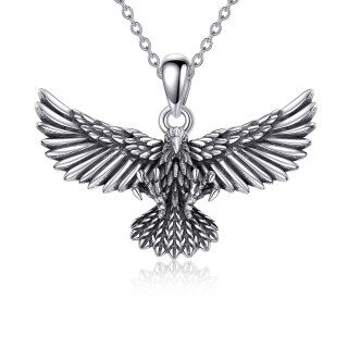 Sterling Silver Eagle Pendant Necklace for Men-1