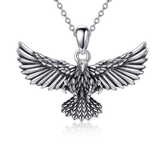 Sterling Silver Eagle Pendant Necklace for Men