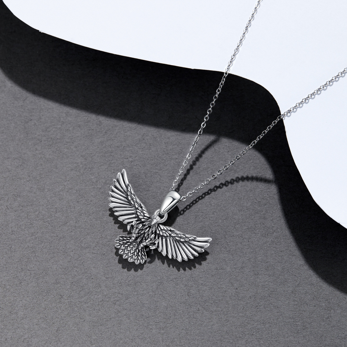 Sterling Silver Eagle Pendant Necklace for Men-5