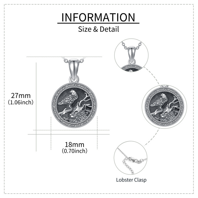 Sterling Silber Eagle & Wolf Urnenhalskette-5