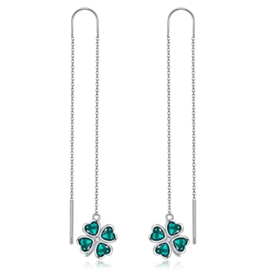 Ohrringe aus 925er Sterlingsilber, vierblättriges Kleeblatt, Tropfen, Geschenke für Frauen und Mütter