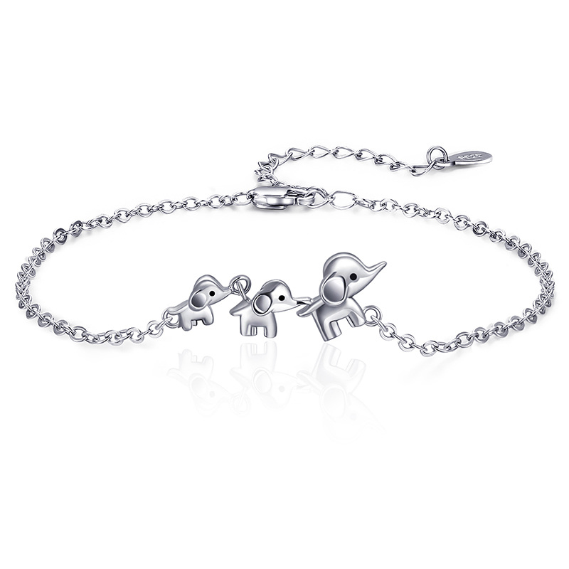 Sterling Silber Elefantenkette Armband-1