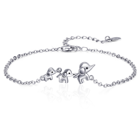 Bracelet en argent sterling avec chaîne en forme d'éléphant