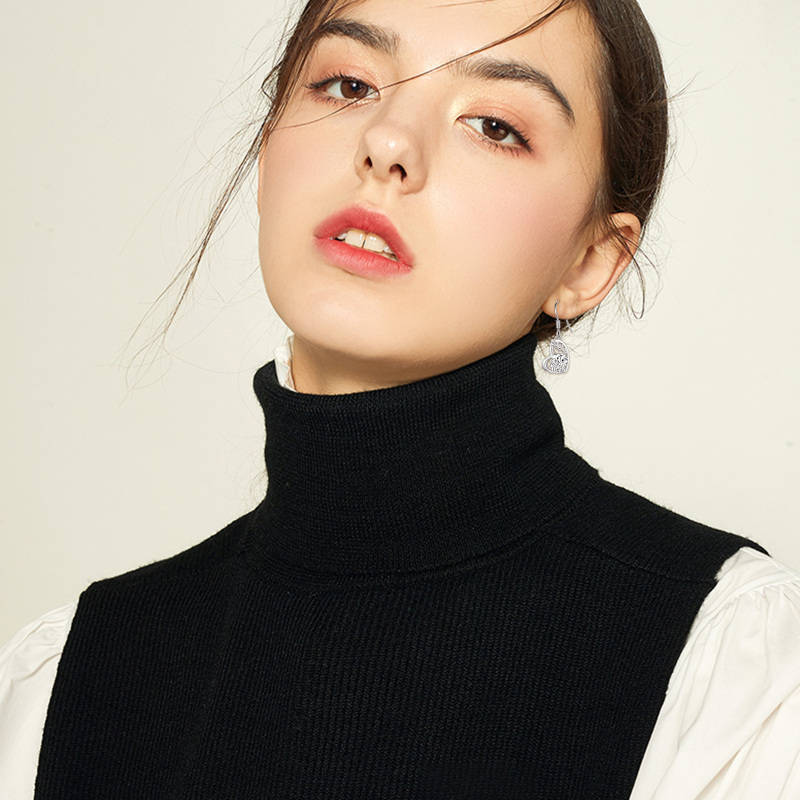 Sterling Silver Elephant Drop Earrings-2