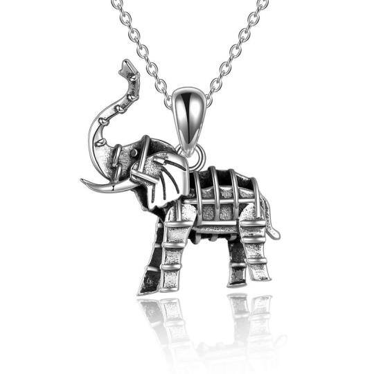 Collana con ciondolo a forma di elefante in argento sterling