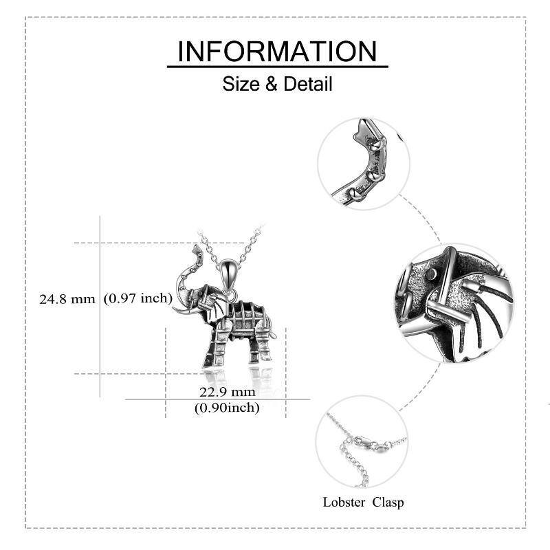 Sterling Silver Elephant Pendant Necklace-5