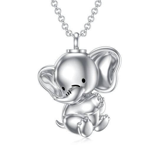 Sterling Silver Elephant Pendant Urn Necklace for Ashes