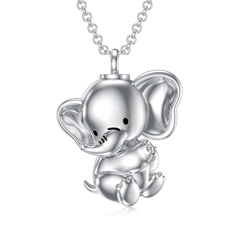 Sterling Silver Elephant Pendant Urn Necklace for Ashes-7
