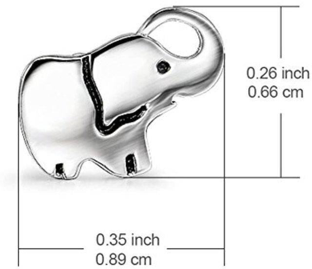 Orecchini a bottone in argento sterling a forma di elefante per ragazze e donne-6