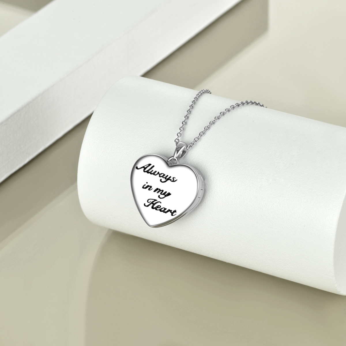 Collar con medallón de foto personalizado con forma de corazón de elefante y árbol de la vida de plata de ley con palabra grabada-4