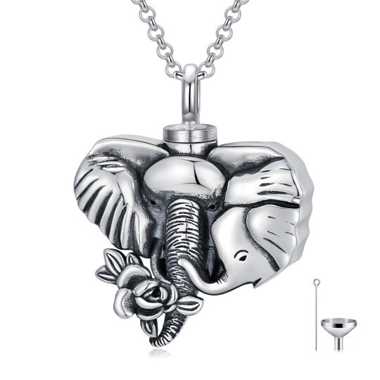 Sterling Silver Elephant Urn Necklace for Ashes