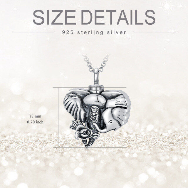 Sterling Silber Elefant Urne Halskette-5