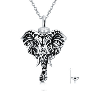 Sterling Silver Elephant Urn Necklace for Ashes-9