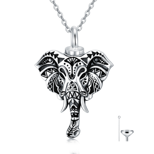 Sterling Silver Elephant Urn Necklace for Ashes