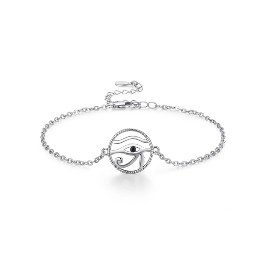 Bracelet pendentif mauvais œil en argent sterling