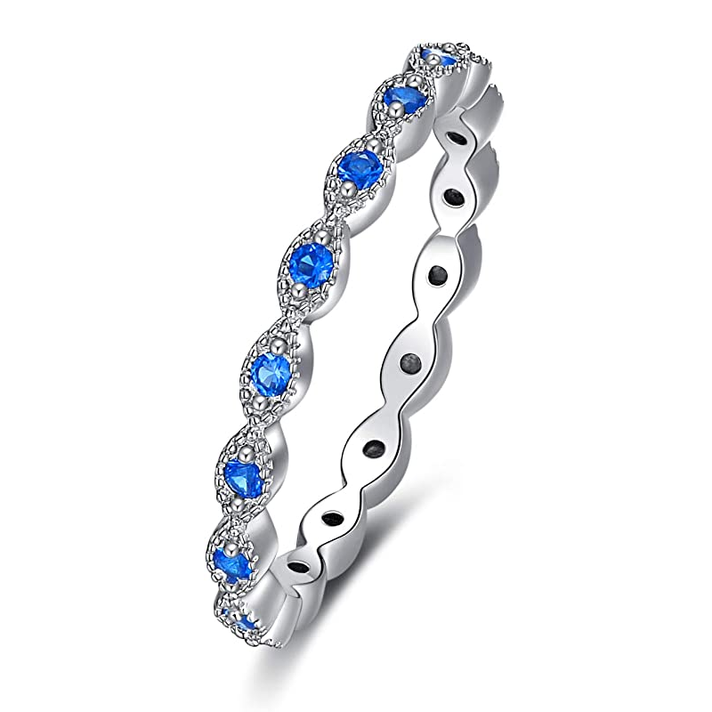 Sterling Silver Cubic Zirconia Evil Eye Ring-1