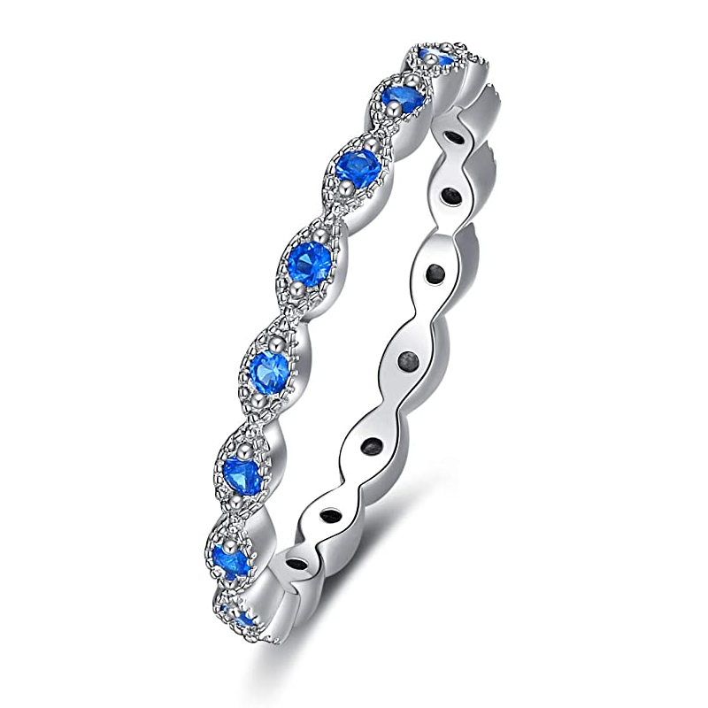 Sterling Silver Cubic Zirconia Evil Eye Ring-2
