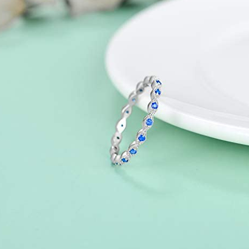 Sterling Silver Cubic Zirconia Evil Eye Ring-3