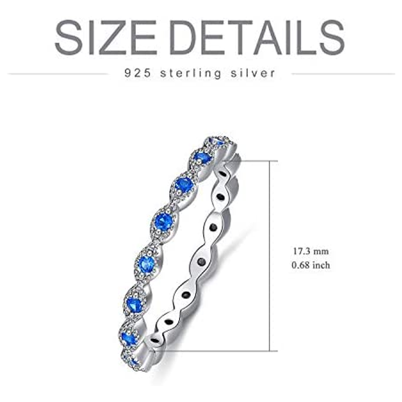 Sterling Silver Cubic Zirconia Evil Eye Ring-4