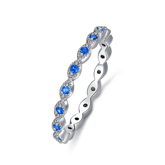 Sterling Silver Cubic Zirconia Evil Eye Ring